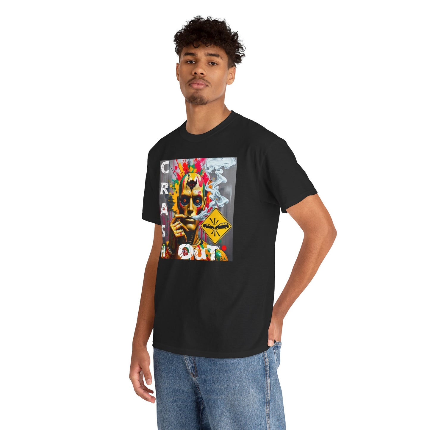 "Crash Out" Art Unisex Heavy Cotton Tee | Colorful Artistic Design for Creative Souls