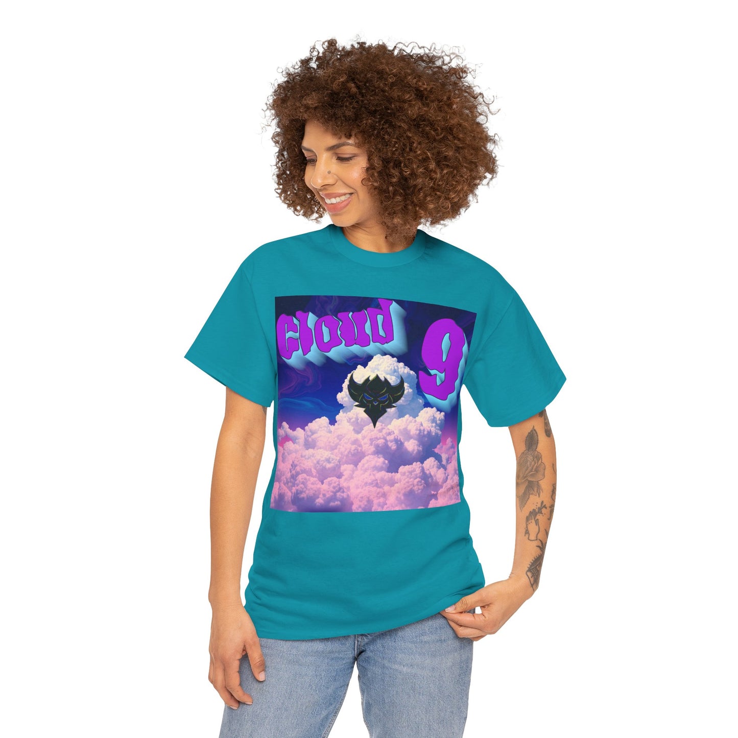 "Cloud Nine" Unisex Heavy Cotton Tee - Relaxed Style with Dreamy Graphic Design