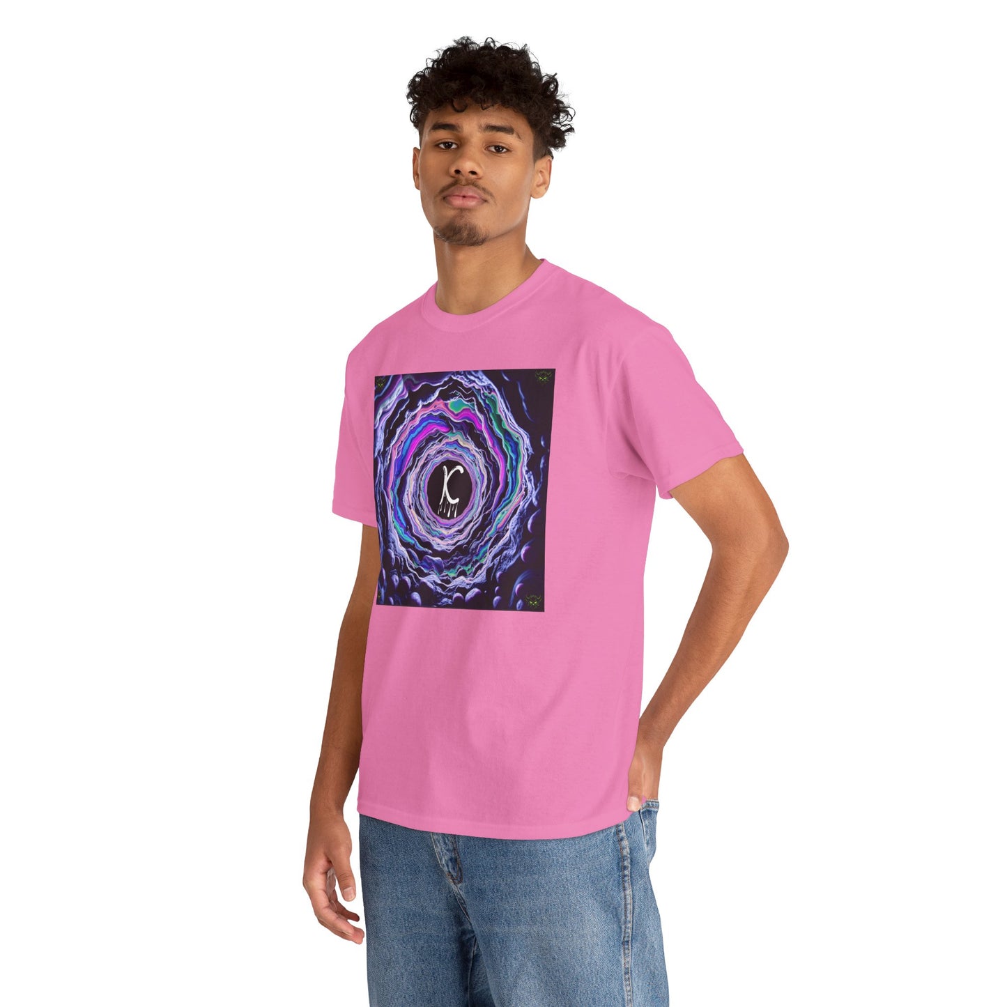 "K-Hole" Unisex Heavy Cotton Tee - Cosmic Swirl Graphic Tee for Trendy Vibes