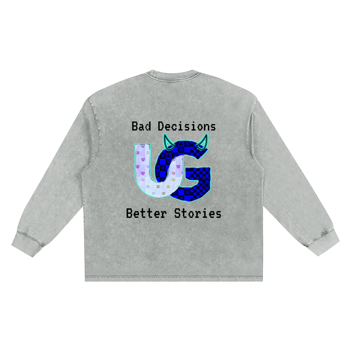 "Bad Decisions, Better Stories" Snow Washed Frayed Edge T-Shirt