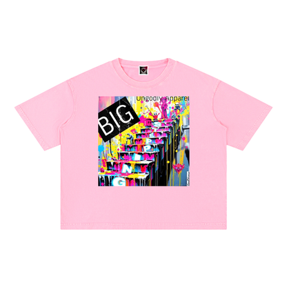 "Big Steppin" Mineral Wash Boxy Cotton T-Shirt