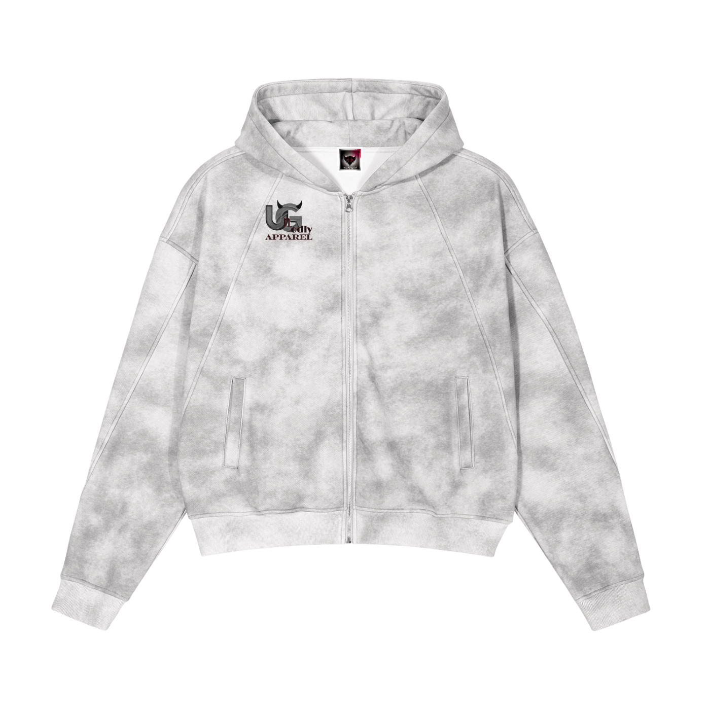 Built Different Dirty Washed Zip-Up Fleece Hoodie