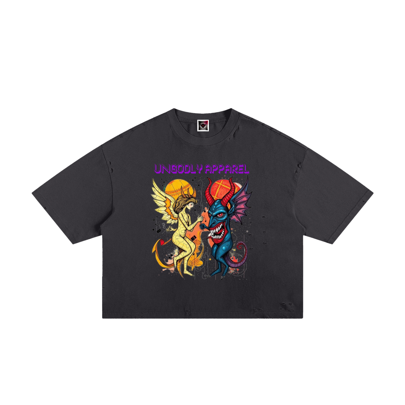 Angels and Demons Classic Frayed Boxy Tee