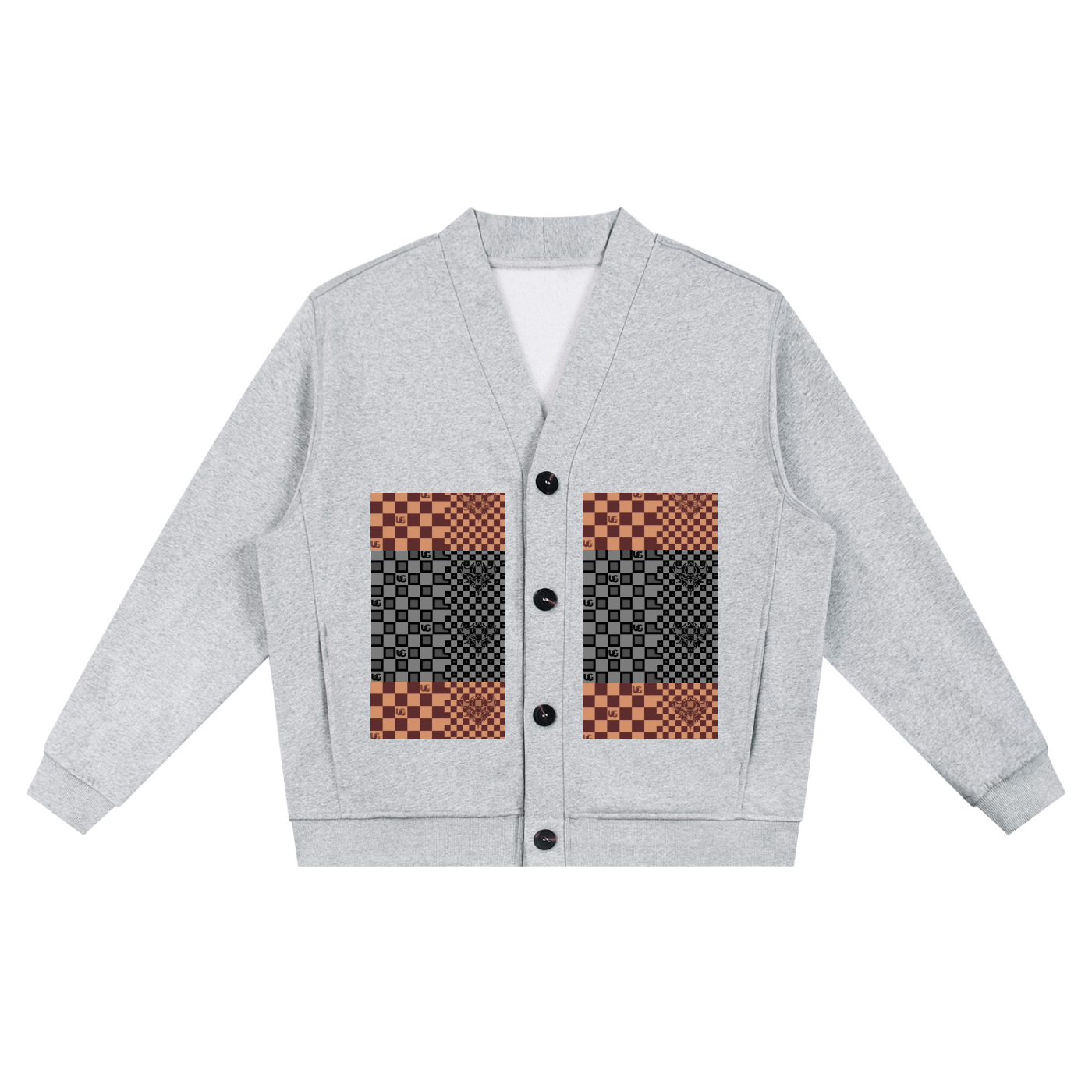 UG Checkerboard Pattern Essential Heavyweight Sweat Cardigan