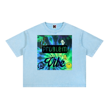 "The Problem and the Vibe" Mineral Wash Boxy Cotton T-Shirt