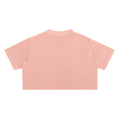 "Good vs Evil Abstract Art" Snow Washed Crop Top