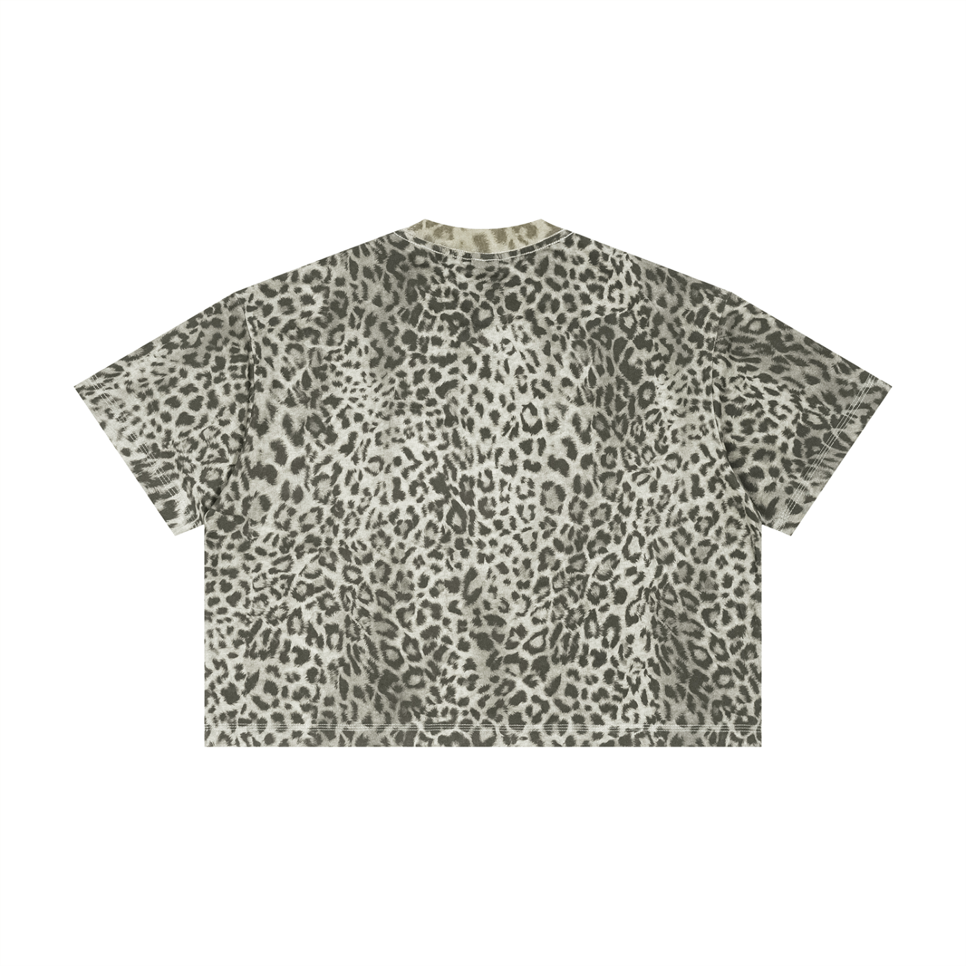 Black Ungodly Design Unisex Leopard Print Boxy T-Shirt
