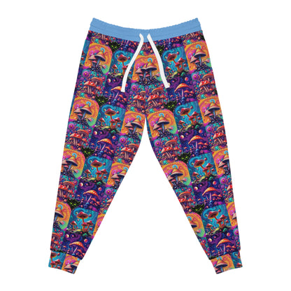Colorful Mushroom Pattern Athletic Joggers - Funky & Cozy Activewear