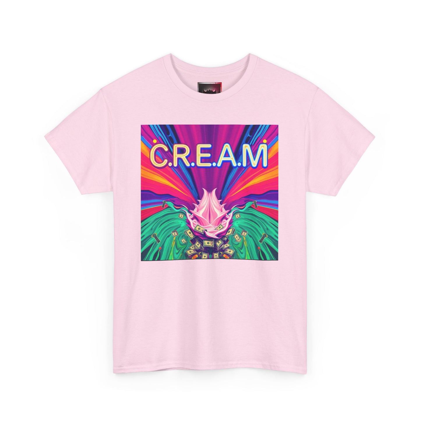 C.R.E.A.M. Unisex Heavy Cotton Tee, Colorful Graphic Shirt, Casual Wear, Music Festival Tee, Gift for Art Lovers