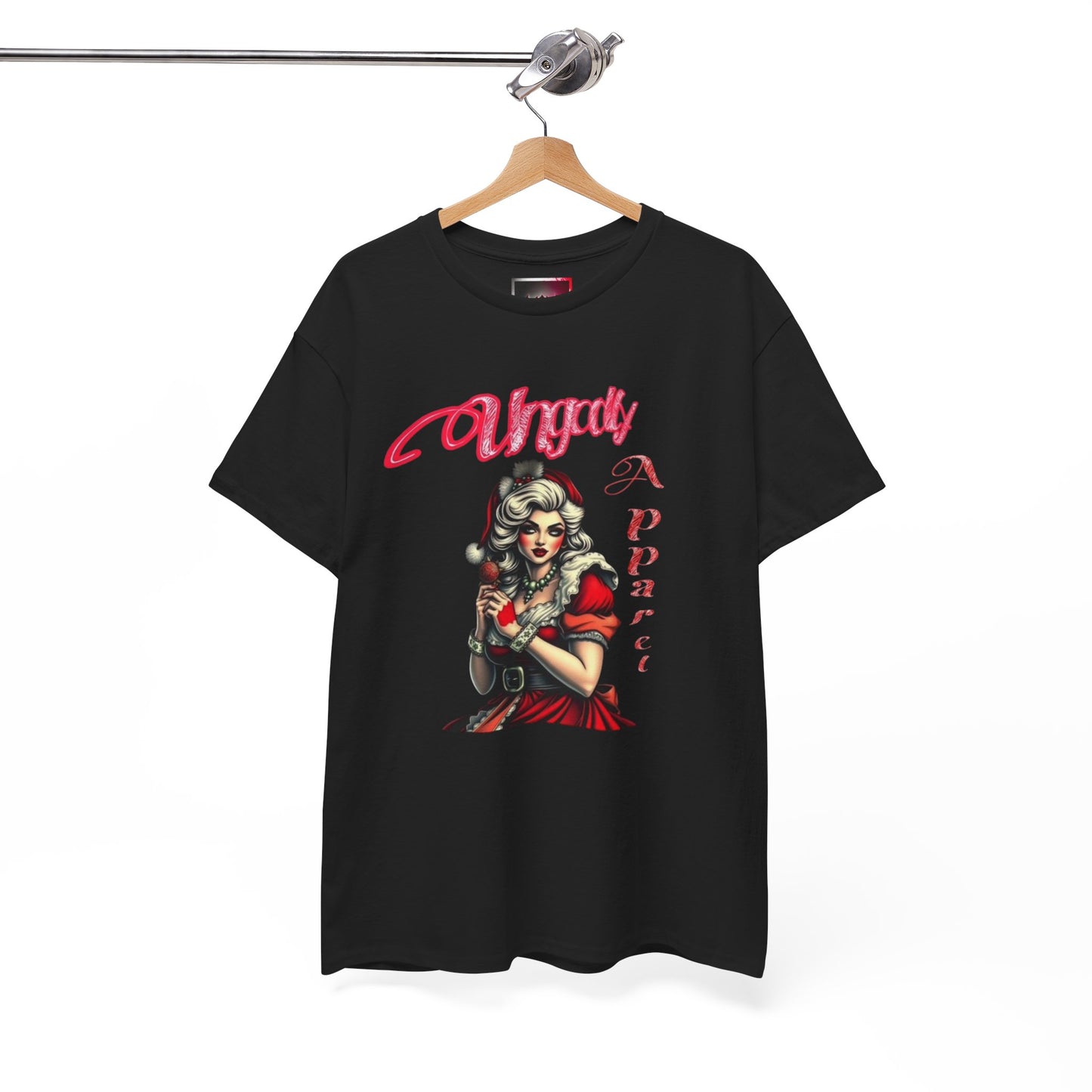 Vintage Pin-Up 'Ms Claus' Tee — Retro Rockabilly Cotton T-Shirt