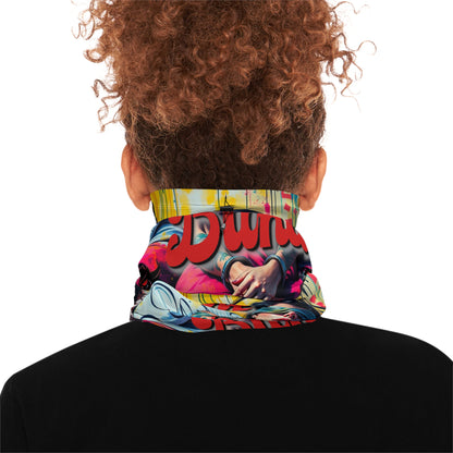 "Untameable/Love is Blind Tattooed Woman Winter Neck Gaiter — 'Love is Blind' Graphic Face Scarf