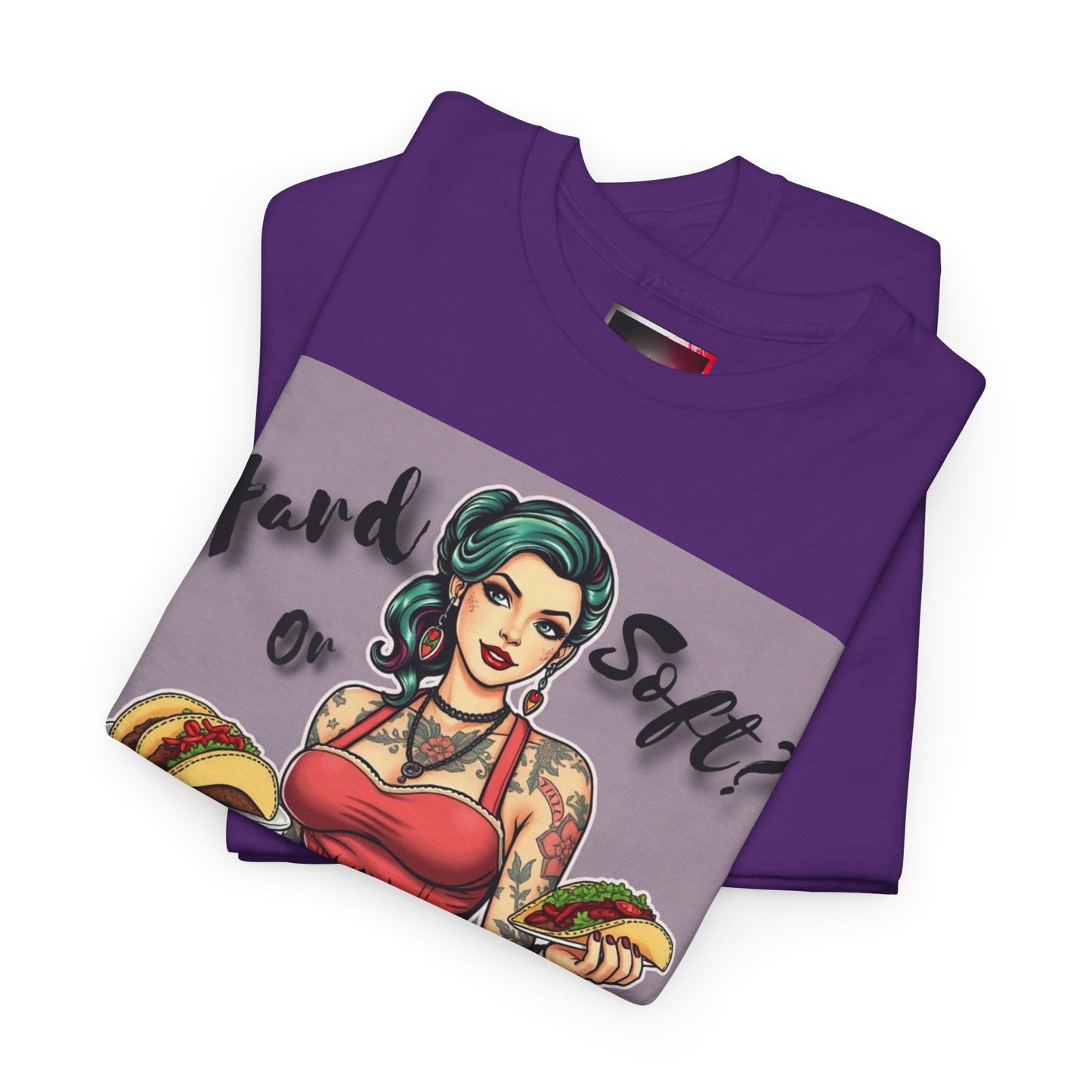 "Hard or Soft Tacos" Retro Graphic Tee, Vintage Shirt, Casual Wear, Gift for Foodies, Comfy Summer Apparel, Pop Culture Fashion