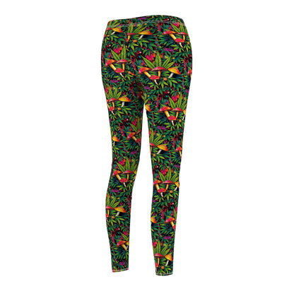 Tropical "Weed and Boomers" Floral Women's Leggings - Casual and Comfortable Athleisure Wear