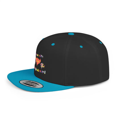 Flat Bill Snapback Hat — Colorful Flame Logo "Ungodly Apparel" Streetwear Cap
