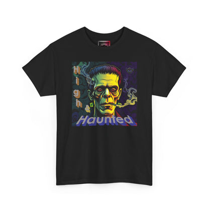 "High and Haunted" Frankenstein Tee, Unisex Graphic Shirt, Halloween Apparel, Spooky Gift, Horror Movie Merchandise, Party Outfit