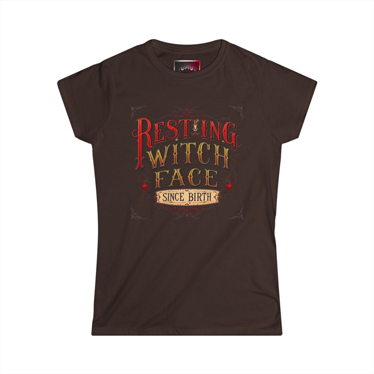 "Resting Witch Face Since Birth" Women's Tee, Cute Halloween Shirt, Vintage Style T-Shirt, Perfect Gift for Witches, Spooky Apparel