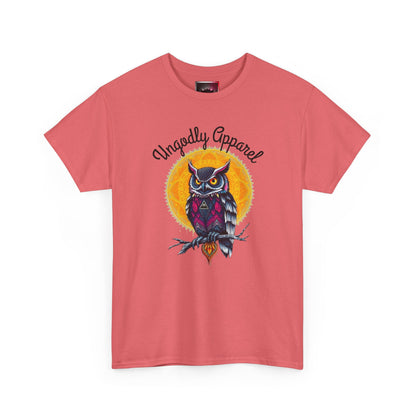 Owl Moon Graphic Tee — Vintage Illustration "Ungodly Apparel"