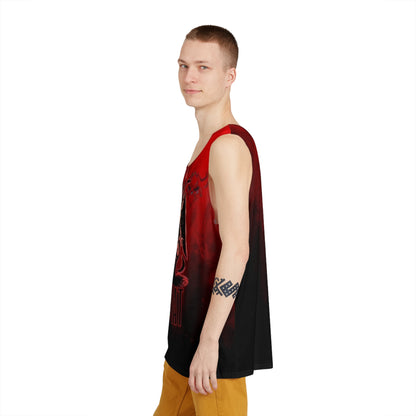 Men's Red & Black Baphomet: "The Goat" Graphic Tank Top