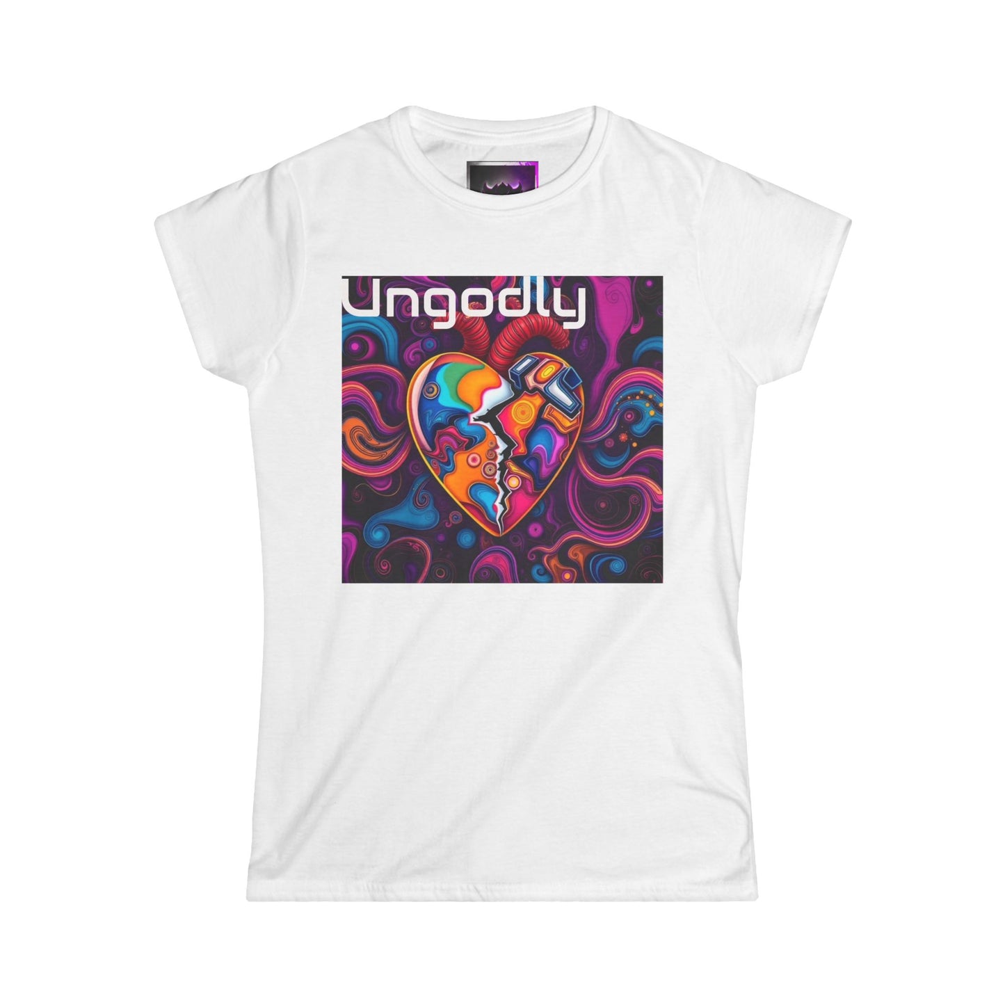 Ungodly Heart Women's Tee — Colorful Broken Heart Graphic Shirt