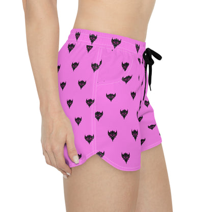 Women's Shorts — Pink Ungodly Apparel Logo Pattern Casual Lounge Shorts