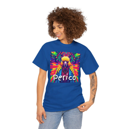 "Perico" Colorful Parrot Unisex Heavy Cotton Tee - Vibrant Tropical Shirt
