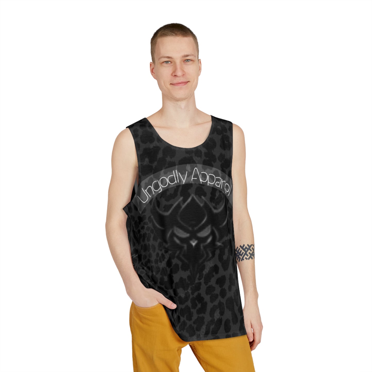 Men's Tank — Black Leopard Ungodly Logo