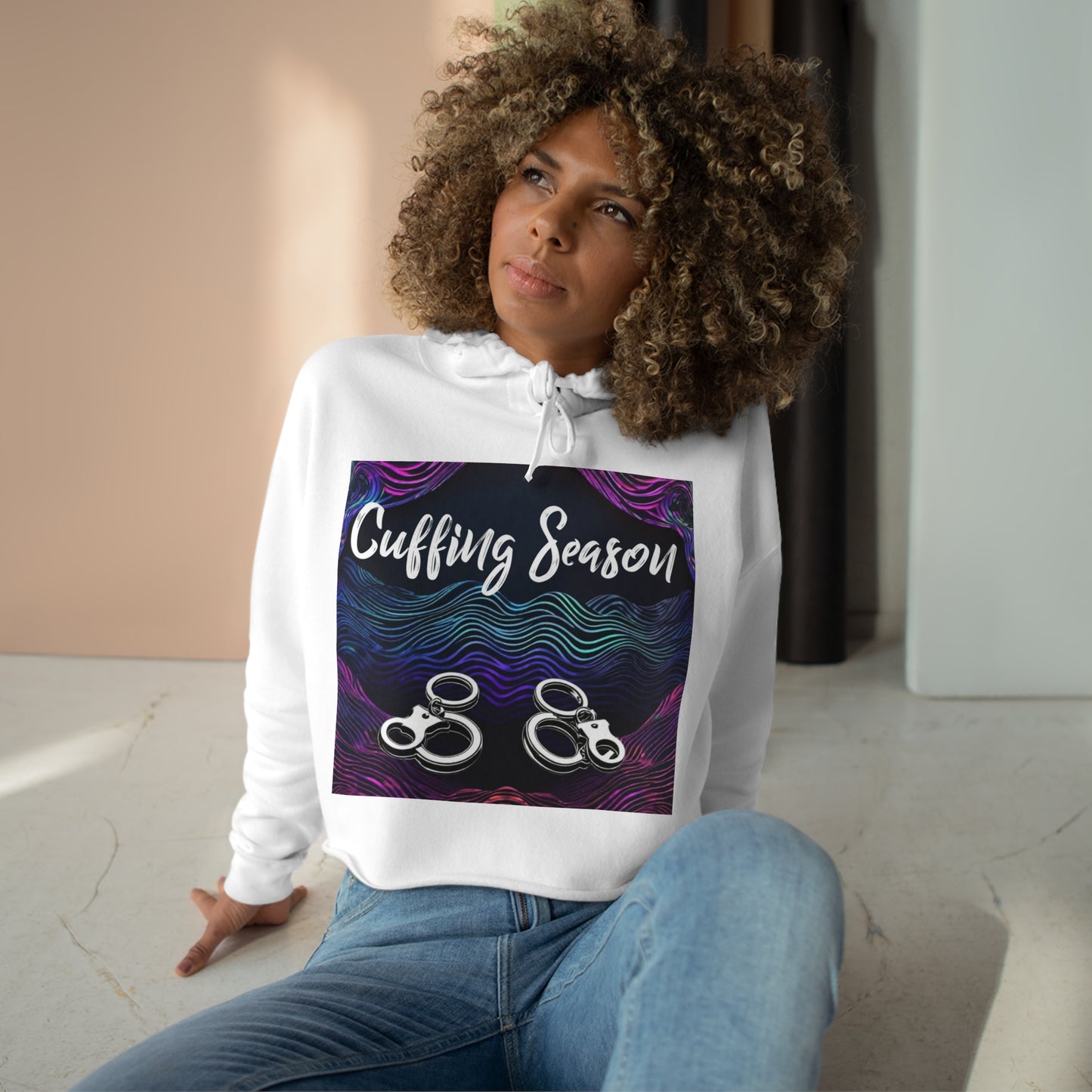 Women's "Cuffing Season" Crop Hoodie