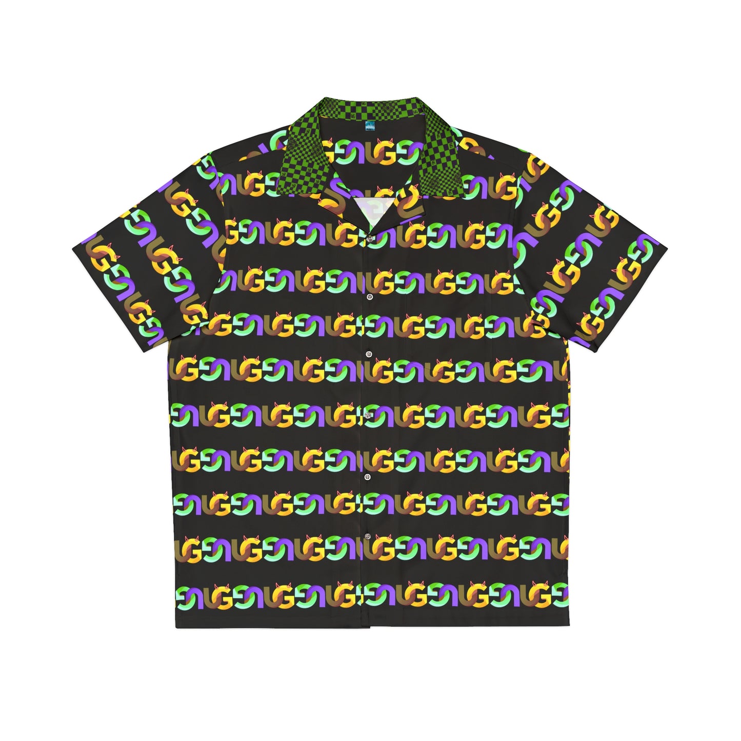 Retro Rainbow UG Pattern Chain Print Hawaiian Shirt
