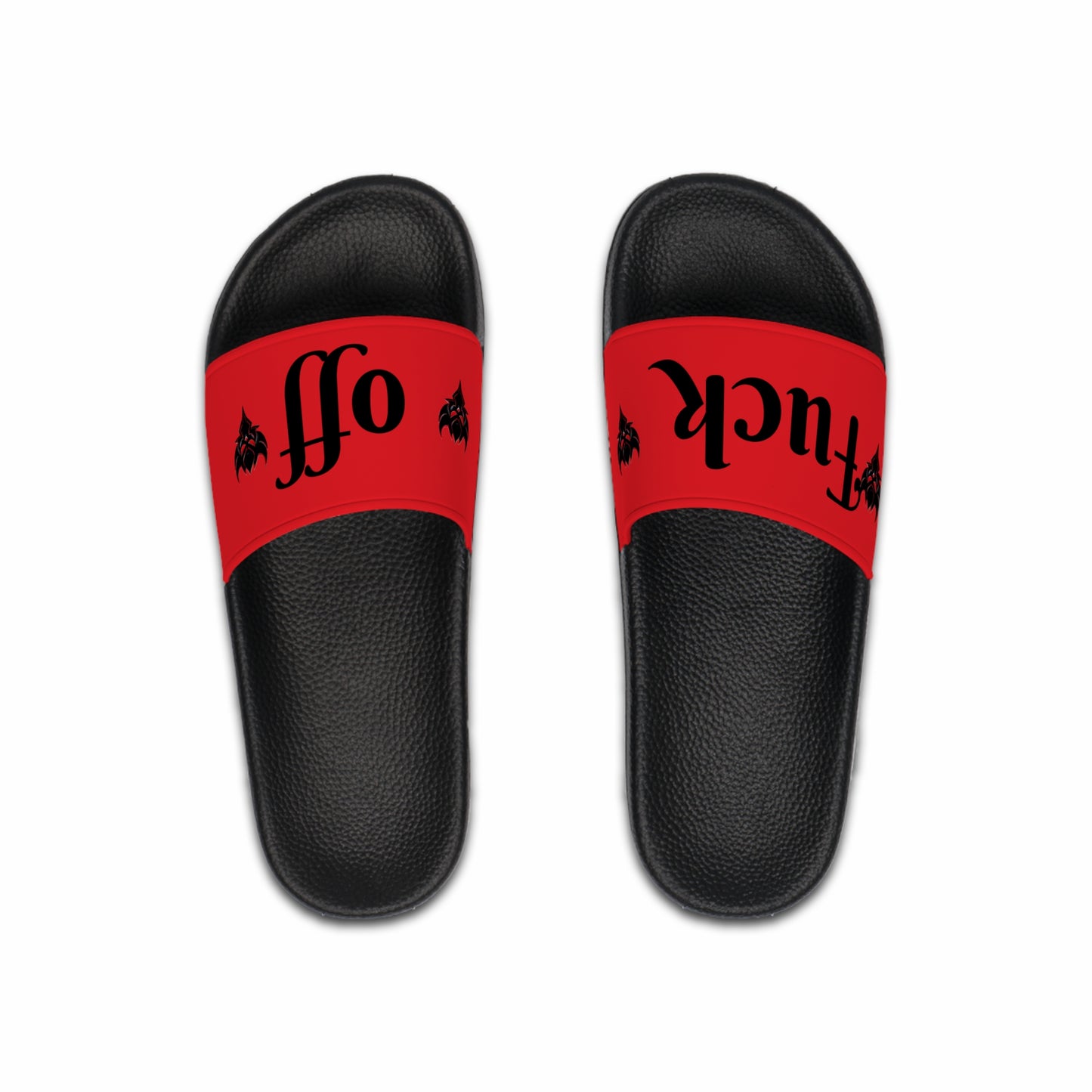 "Fuck Off" Men's Slide Sandals with Bold Design - Perfect for Summer Fun!