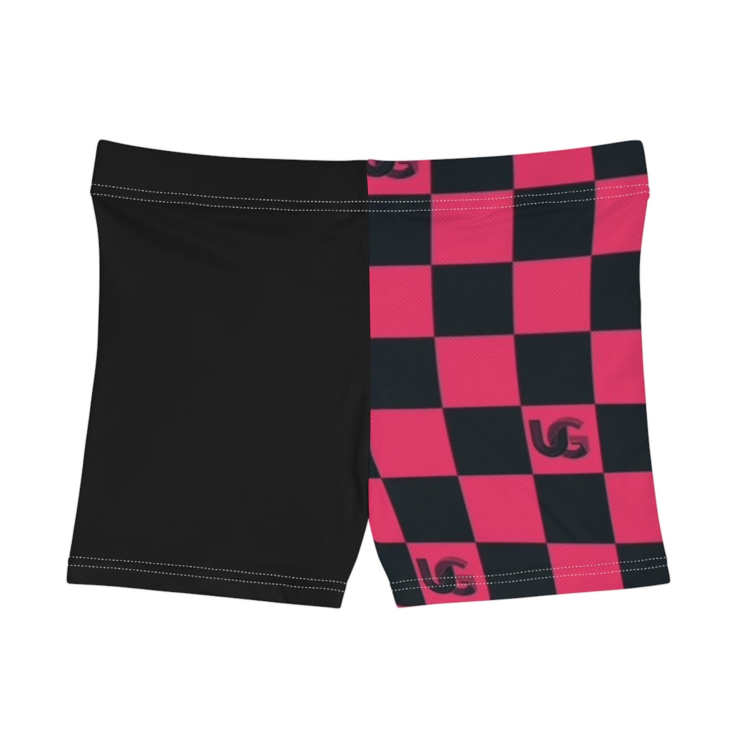Women's Pink UG Checkerboard Pattern Shorts