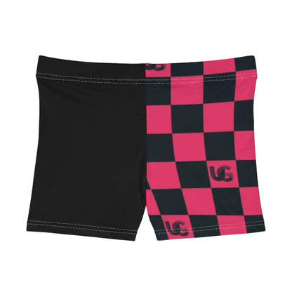 Women's Pink UG Checkerboard Pattern Shorts