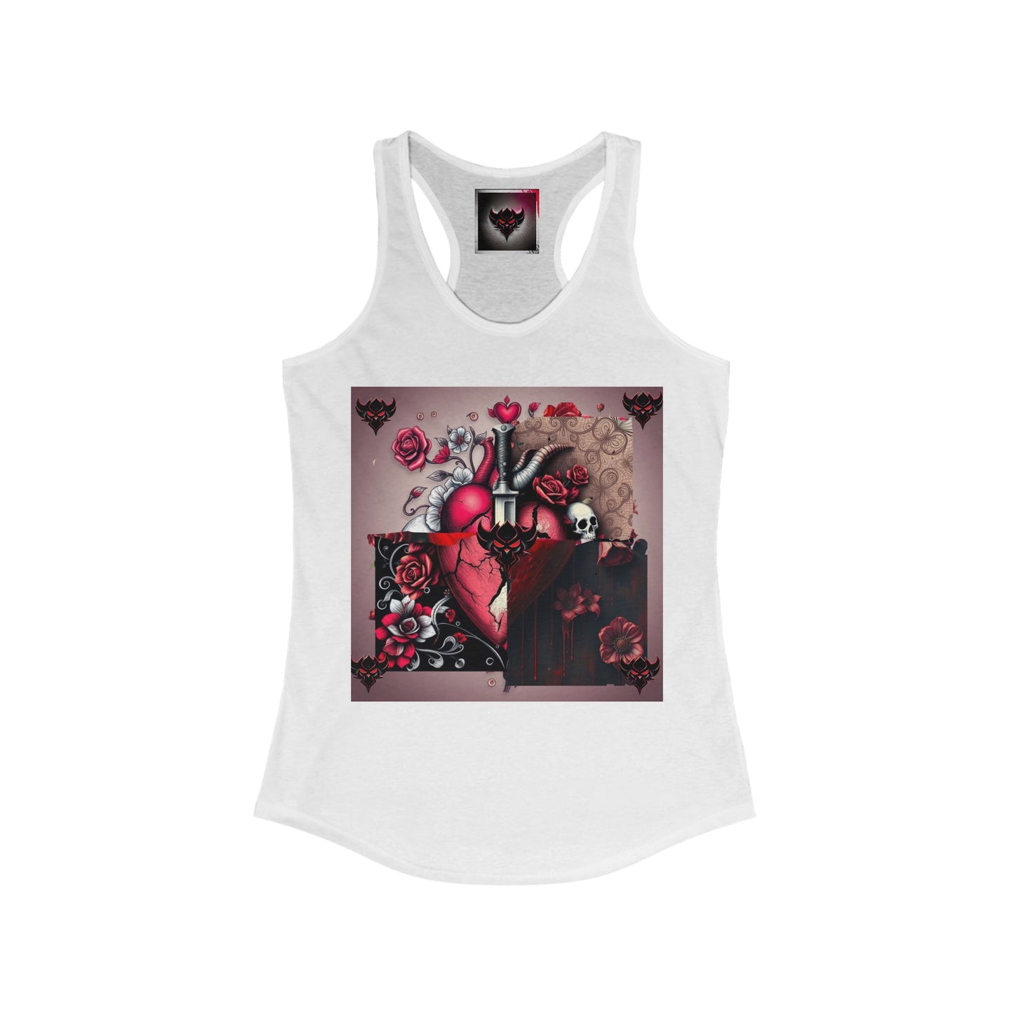 Gothic Heart Racerback Tank for Women - Perfect for Festivals and Casual Wear