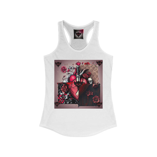 Gothic Heart Racerback Tank for Women - Perfect for Festivals and Casual Wear