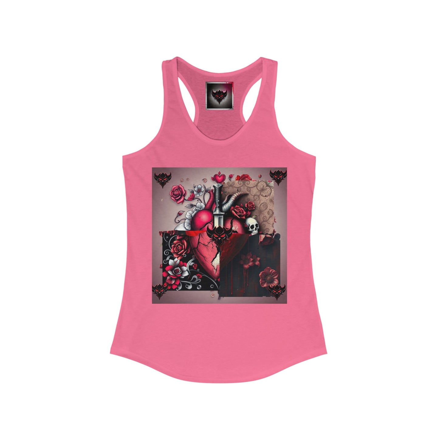 Gothic Heart Racerback Tank for Women - Perfect for Festivals and Casual Wear