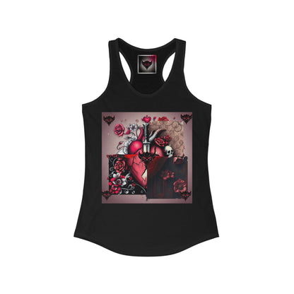 Gothic Heart Racerback Tank for Women - Perfect for Festivals and Casual Wear