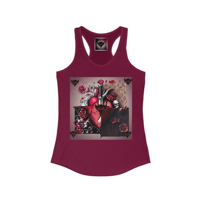 Gothic Heart Racerback Tank for Women - Perfect for Festivals and Casual Wear