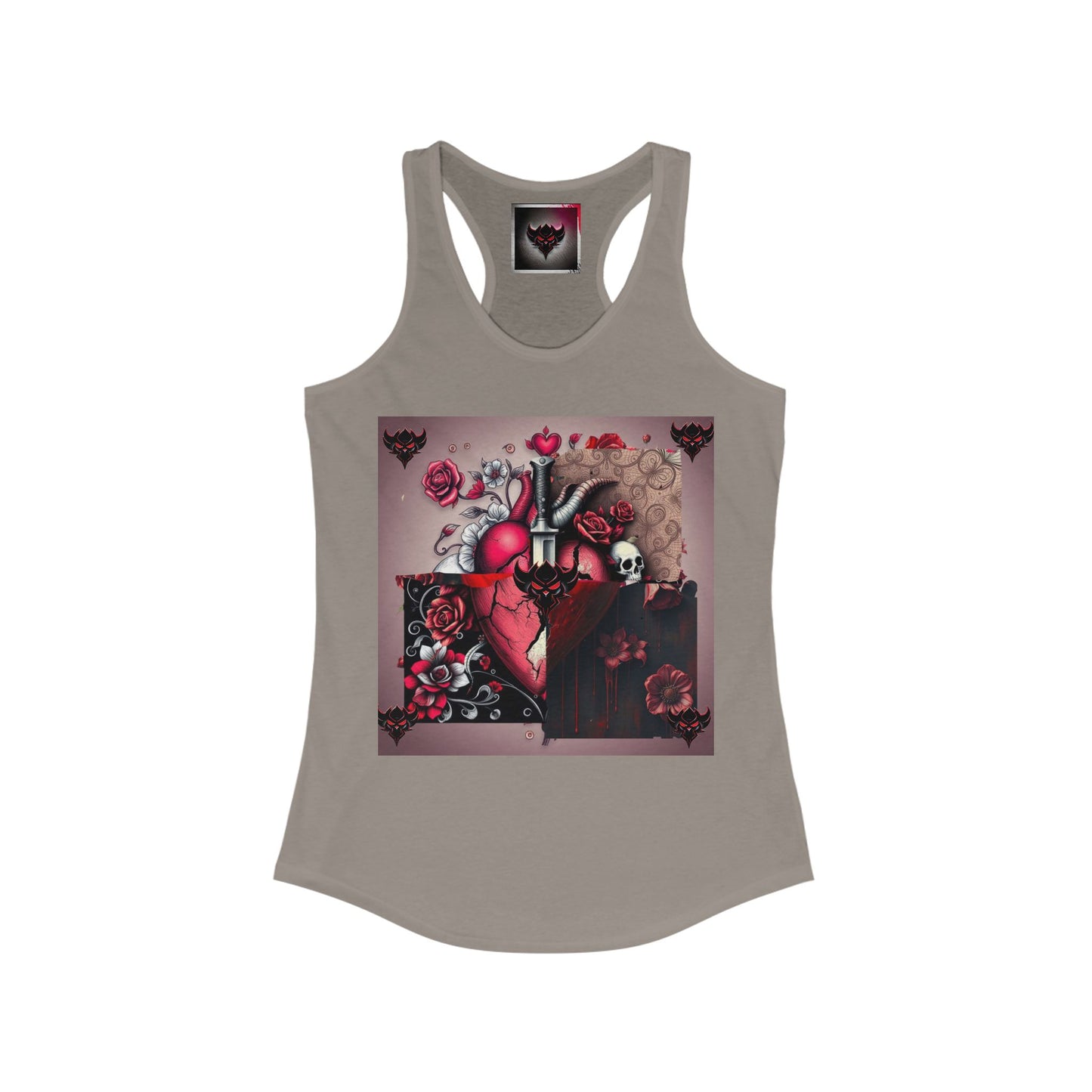 Gothic Heart Racerback Tank for Women - Perfect for Festivals and Casual Wear