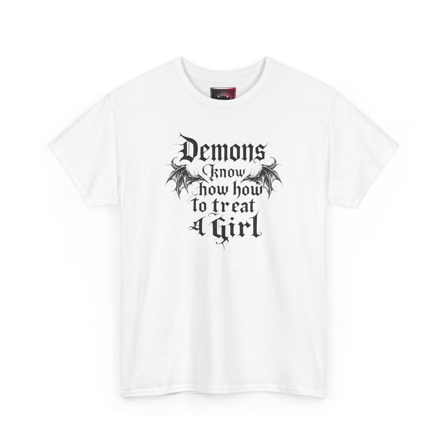"Demons Know How to Treat a Girl" Gothic Graphic Tee for Dark Souls Enthusiasts, Unisex Heavy Cotton T-Shirt, Perfect for Halloween, Music Festivals, Casual Wear, [...]