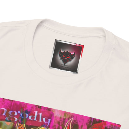 Psychedelic Skate Hoodie Kid Graphic Tee — "Ungodly Apparel Demon Mascot" Streetwear