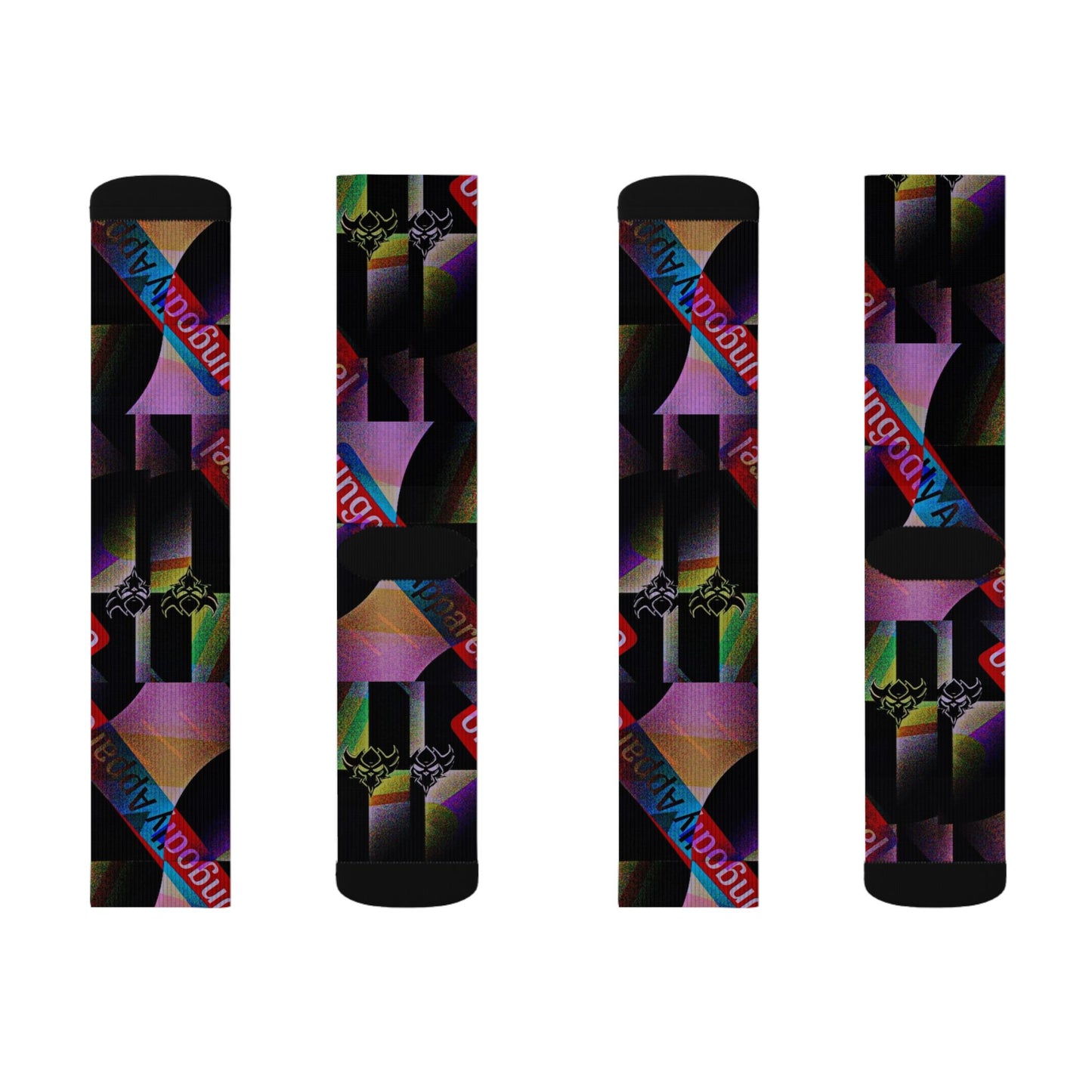 Abstract Neon Pattern Sublimation Socks