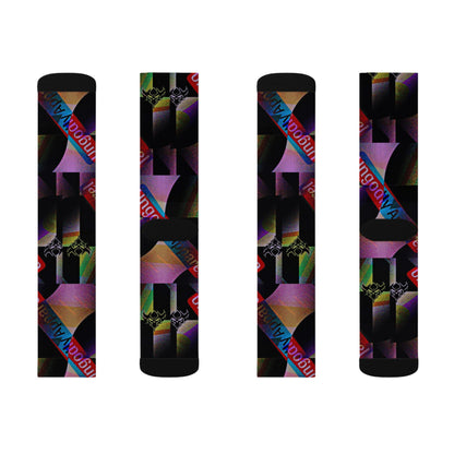 Abstract Neon Pattern Sublimation Socks