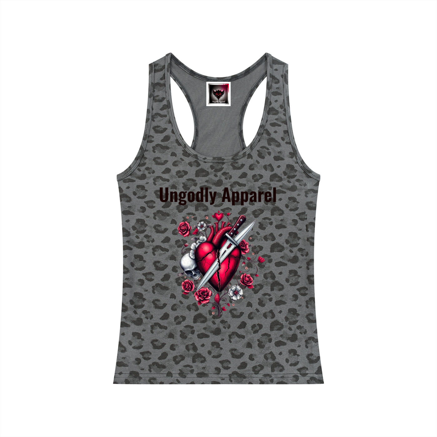 "Stabbed in the Heart" Women’s Leopard print Tank Top