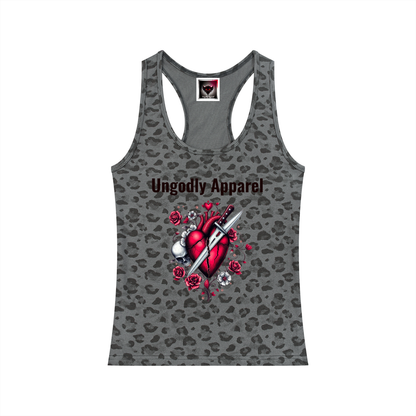 "Stabbed in the Heart" Women’s Leopard print Tank Top