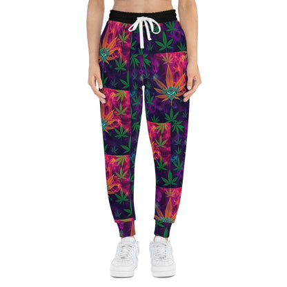 Vibrant Cannabis Graphic Joggers for Active Comfort