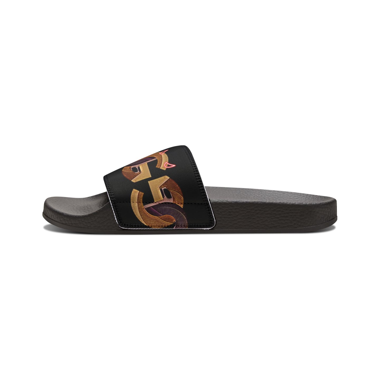 Slide Sandals — Retro "UG" Chain Graphic Pool Slides for Men