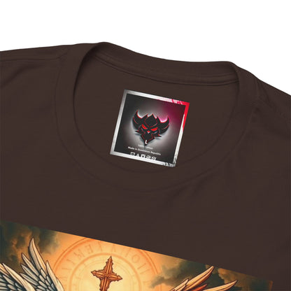 Angels & Demons Graphic Tee — 'Heavenly Musical' Vintage Gothic Art Shirt