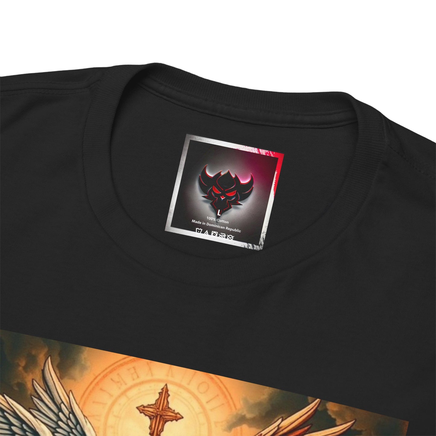 Angels & Demons Graphic Tee — 'Heavenly Musical' Vintage Gothic Art Shirt