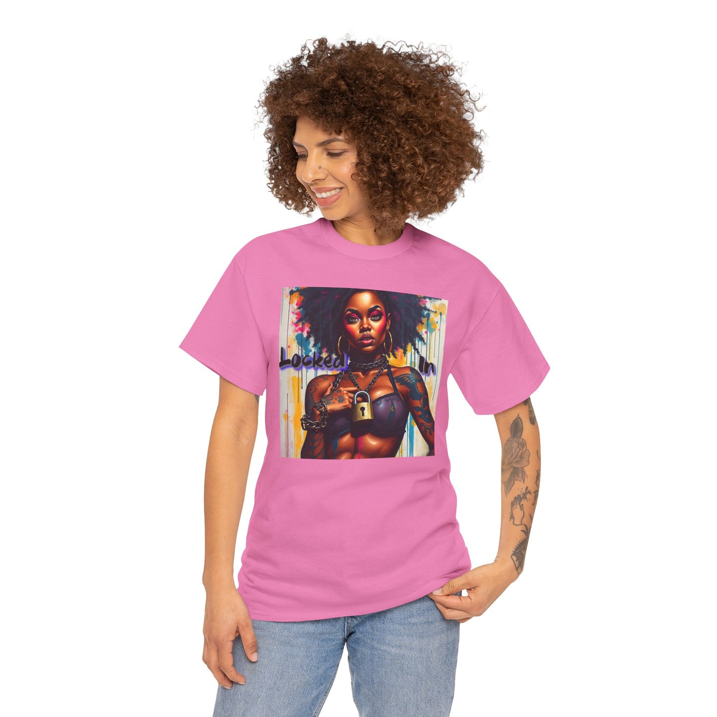Empowered Art Unisex Heavy Cotton Tee - "Locked In" Design BLK