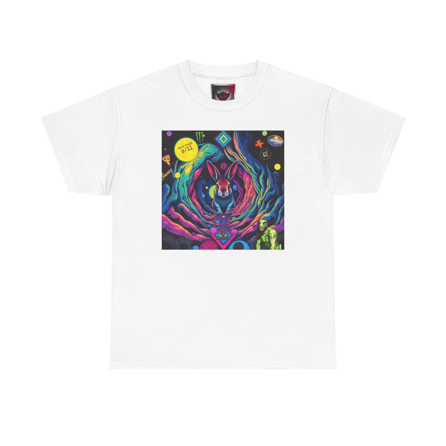 Psychedelic Cosmic Rabbit Hole T-Shirt — Vibrant Trippy Space Art Tee
