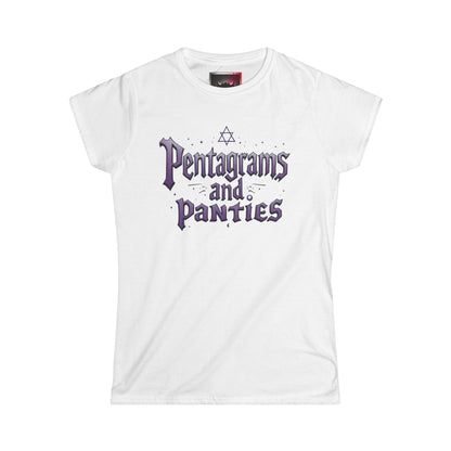 "Pentagrams and Panties" Women’s Tee, Gothic Style Shirt, Witchy Apparel, Casual Wear, Gift for Her